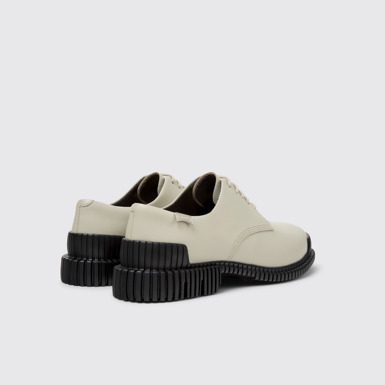 Back view of Pix Gray Leather Shoes for Women.