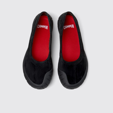Overhead view of Peu Path Black Nubuck Sneakers for Women.