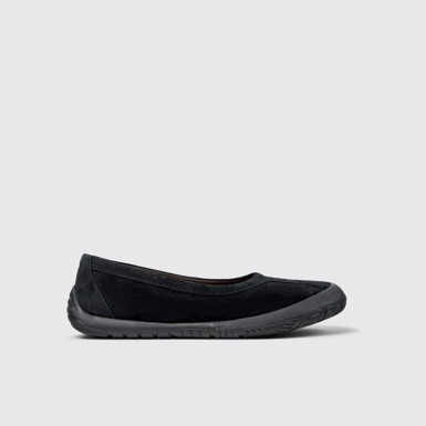 Side view of Peu Path Black Nubuck Sneakers for Women.