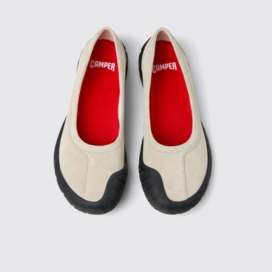 Overhead view of Peu Path Gray Nubuck Sneakers for Women.