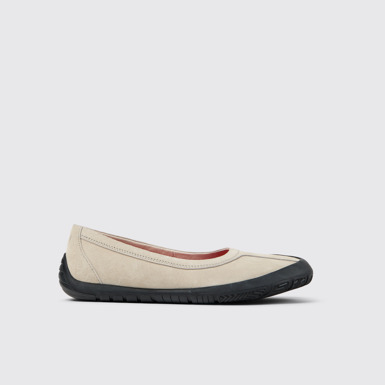 Side view of Peu Path Gray Nubuck Sneakers for Women.