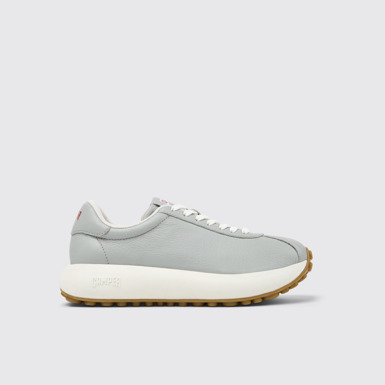 Pelotas Athens Sneaker de piel gris para mujer.
