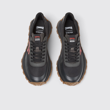 Overhead view of Drift Trail - GORE-TEX Black and Gray Stitch-Free Sneakers for Women.