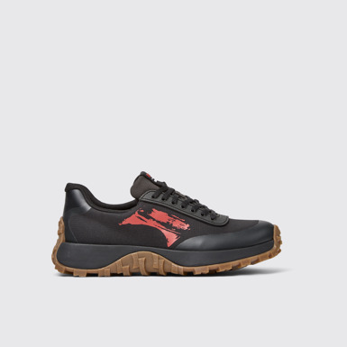 Side view of Drift Trail - GORE-TEX Black and Gray Stitch-Free Sneakers for Women.