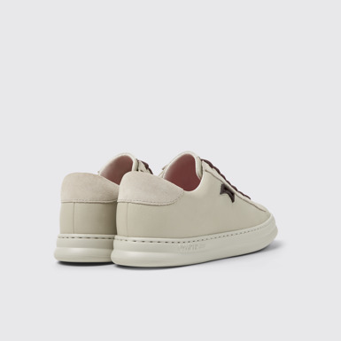 Back view of Runner Gray Leather and Nubuck Sneaker for Women.