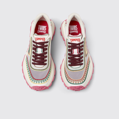 Overhead view of Twins Multicolor Textile Sneakers for Women.