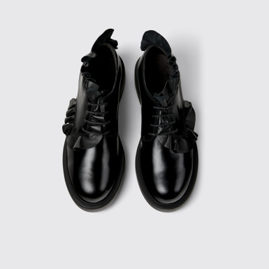 Overhead view of Dean Black Leather Shoes for Women.