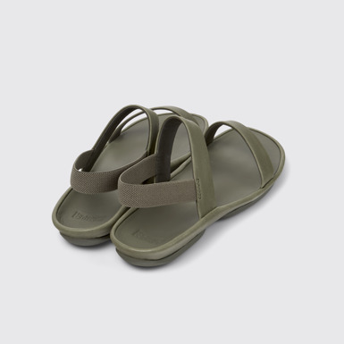 Back view of Right Isla Green Leather Sandals for Women.