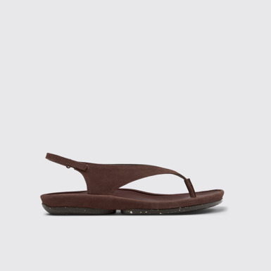 Right Isla Sandales en cuir nubuck marron Pour femme.