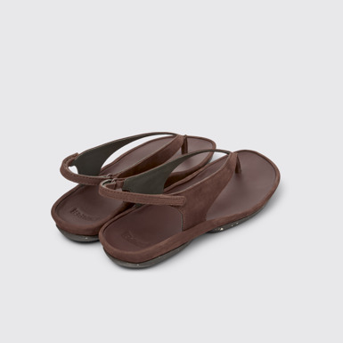 Right Isla Sandales en cuir nubuck marron Pour femme.