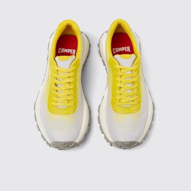 Overhead view of Drift Trail Gray Recycled Engineered Materials Sneakers for Women.