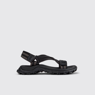 Side view of Drift Trail Sandal Black Textile Sandals for Women.