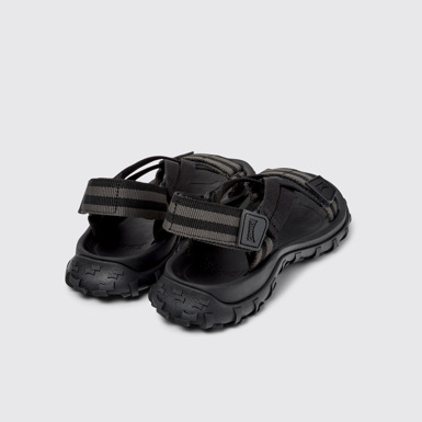 Back view of Drift Trail Sandal Black Textile Sandals for Women.