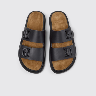 Lluc Sandal Sandales en cuir noir Pour femme.