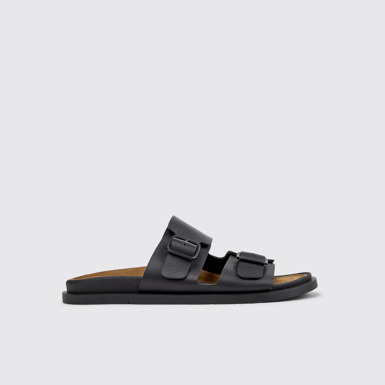 Lluc Sandal Sandales en cuir noir Pour femme.