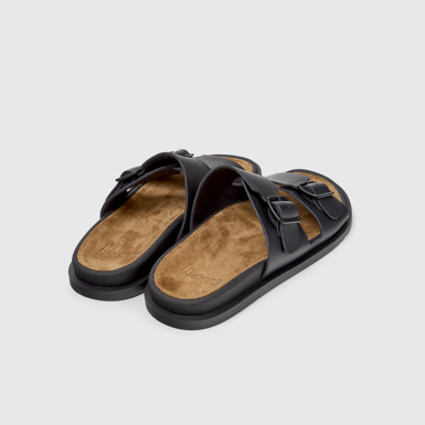 Lluc Sandal Sandales en cuir noir Pour femme.