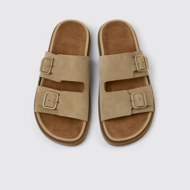 Lluc Sandal Sandales en daim marron Pour femme.