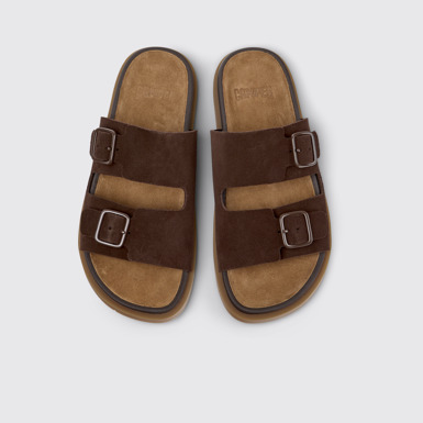 Lluc Sandal Sandales en daim marron Pour femme.