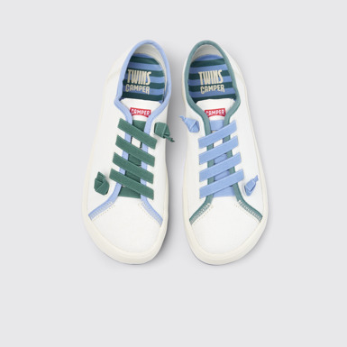 Twins 女裝白色織物運動鞋。