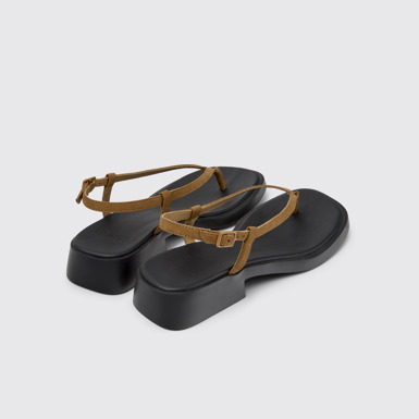 Back view of Dana Brown Nubuck Leather Sandals for Women.