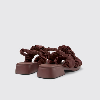 Back view of Dana Burgundy Textile Sandals for Women.