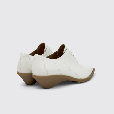 Back view of Anita White Leather Shoes for Women.