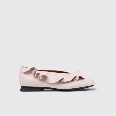 K201905-003 - Casi Myra - Pink Leather Ballerinas for Women.