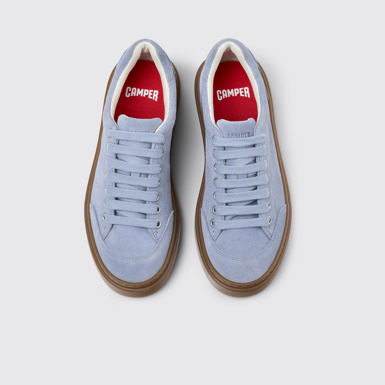 Overhead view of Runner Twentyfive Blue Suede Sneakers for Women.