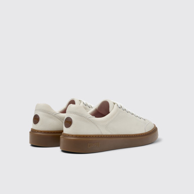 Back view of Runner Twentyfive White Leather Sneakers for Women.