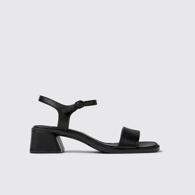 Side view of Kora Sandal Black Leather Sandals for Women.