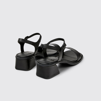 Back view of Kora Sandal Black Leather Sandals for Women.