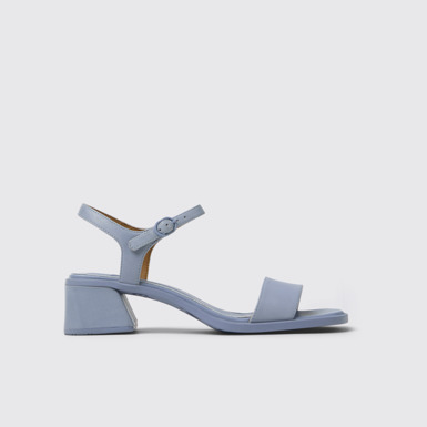 Side view of Kora Sandal Blue Leather Sandals for Women.