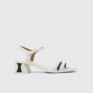 Side view of Kora Sandal White Leather Sandals for Women.