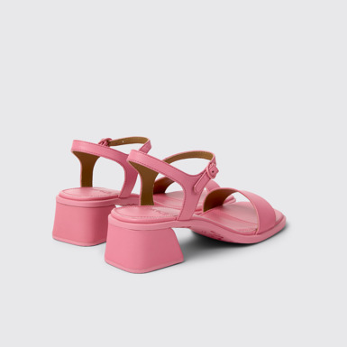 Back view of Kora Sandal Pink Leather Sandals for Women.