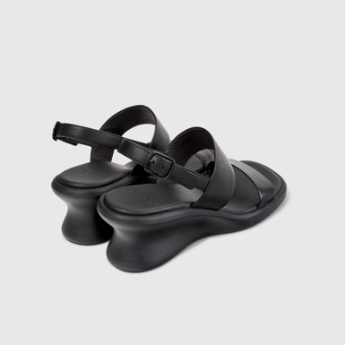 Back view of Louise Sandal Black Leather Sandals for Women.