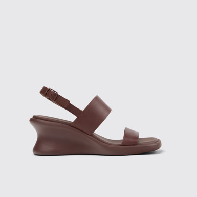 Louise Sandal Sandalias de piel burdeos para mujer.