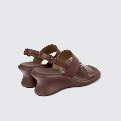 Louise Sandal Sandalias de piel burdeos para mujer.