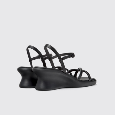 Back view of Louise Sandal Black Leather Sandals for Women.