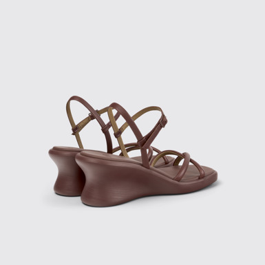 Louise Sandal Sandalias de piel burdeos para mujer con suelas exteriores.