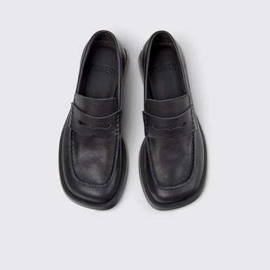 Donna Mocasines negros de piel para mujer.