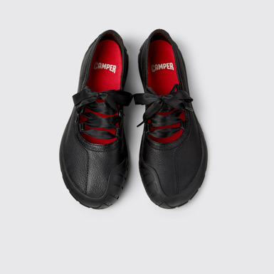 มุมมองด้านบนของ Peu Path+ รองเท้าบัลเลริน่าหนังสีดําสําหรับผู้หญิง