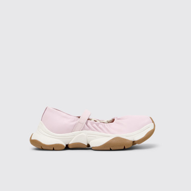 Side view of Karst 2 Pink Leather Sneakers for Women.