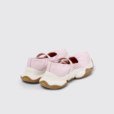 Back view of Karst 2 Pink Leather Sneakers for Women.