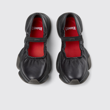 Overhead view of Karst 2 Black Leather Sneakers for Women.