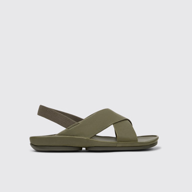 Right Isla Sandalias de piel verdes para mujer.