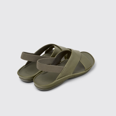 Right Isla Sandalias de piel verdes para mujer.