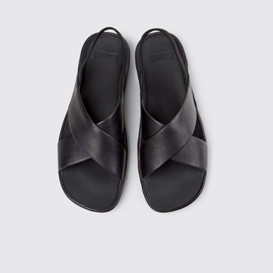 Right Isla Sandalias de piel negras para mujer.