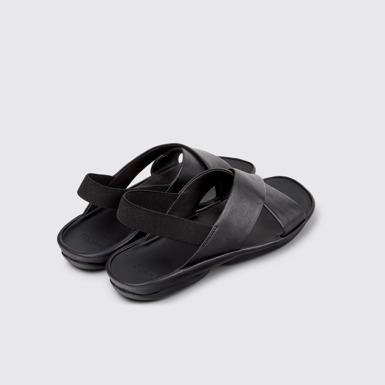 Right Isla Sandalias de piel negras para mujer.