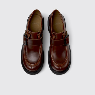 Milah Chaussures en cuir marron pour femme.