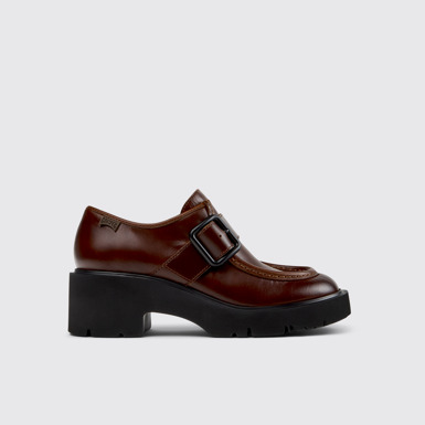 Milah Chaussures en cuir marron pour femme.
